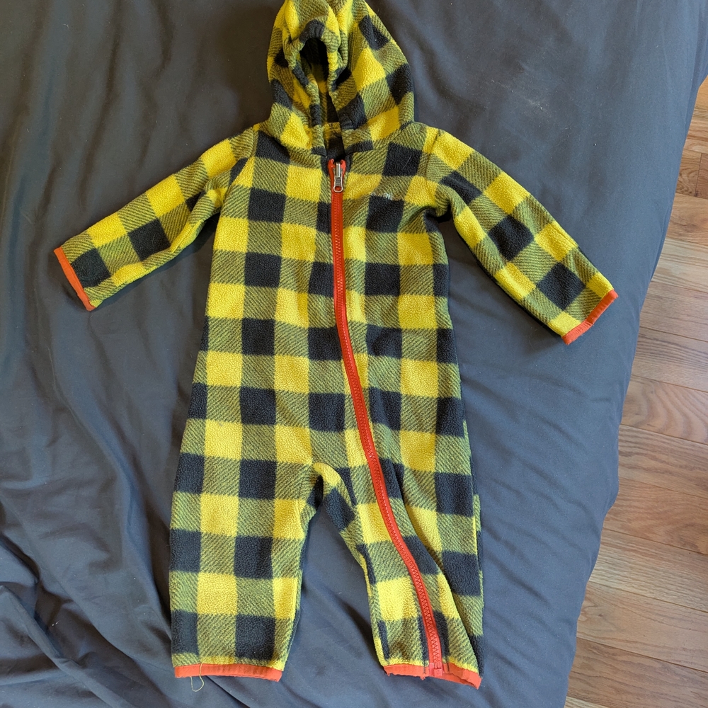 Columbia Yellow and Black Checkered Kids Footie
